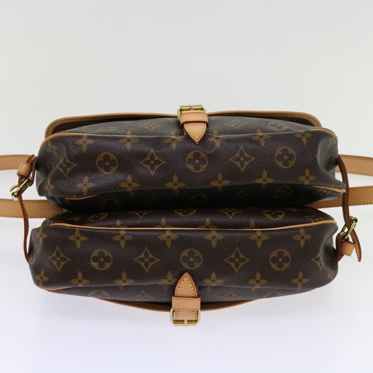 Louis Vuitton Saumur, Brown, Canvas, shoulder