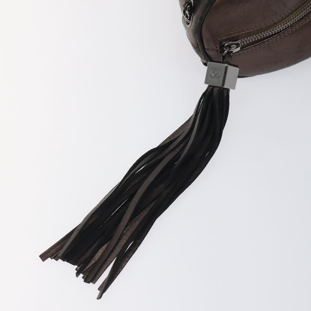 Chanel Tassel, Brown, Leather, shoulder