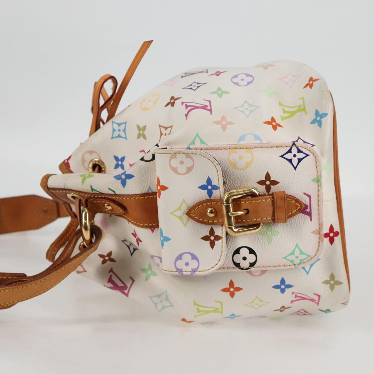 Louis Vuitton Petit Noé, White, Canvas, shoulder