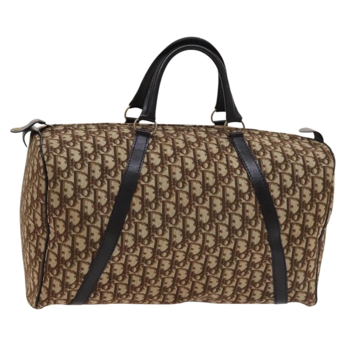 Dior Boston, Brown, Canvas, travel