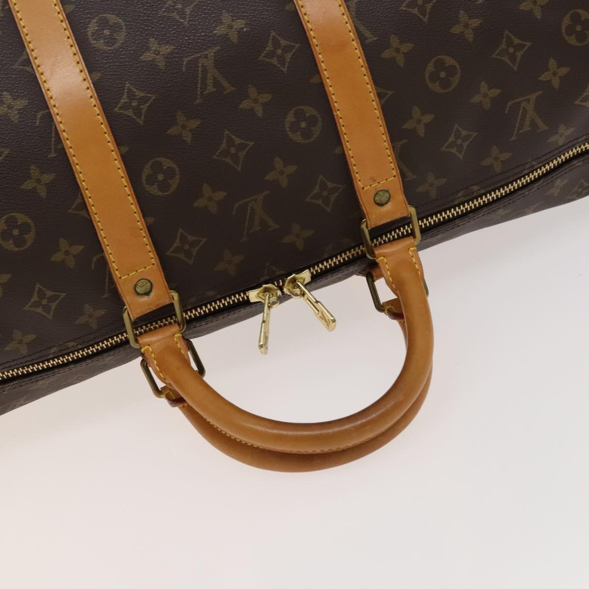 Louis Vuitton Keepall 55, Brown, Canvas, travel