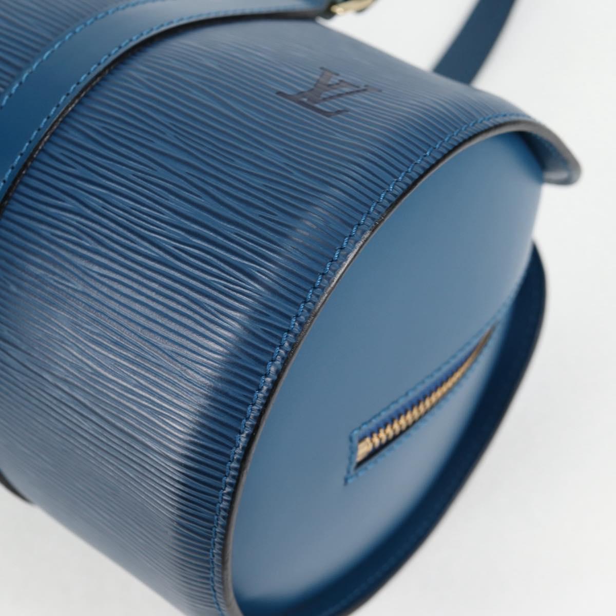Louis Vuitton Soufflot, Blue, Leather, handbag