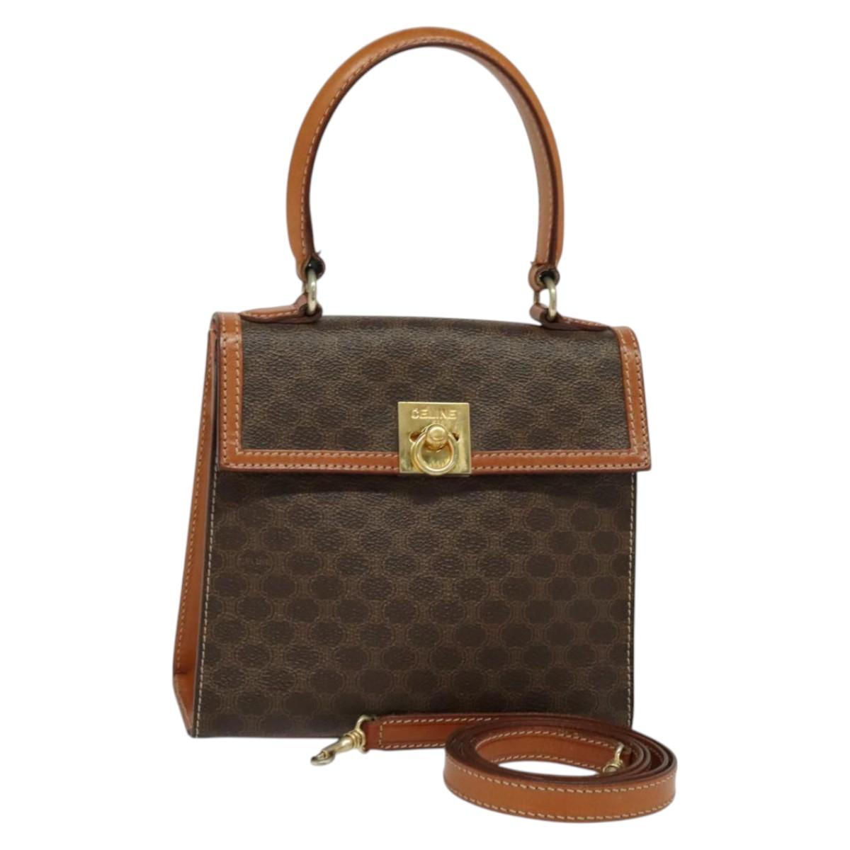 Céline Triomphe, Brown, Canvas, handbag