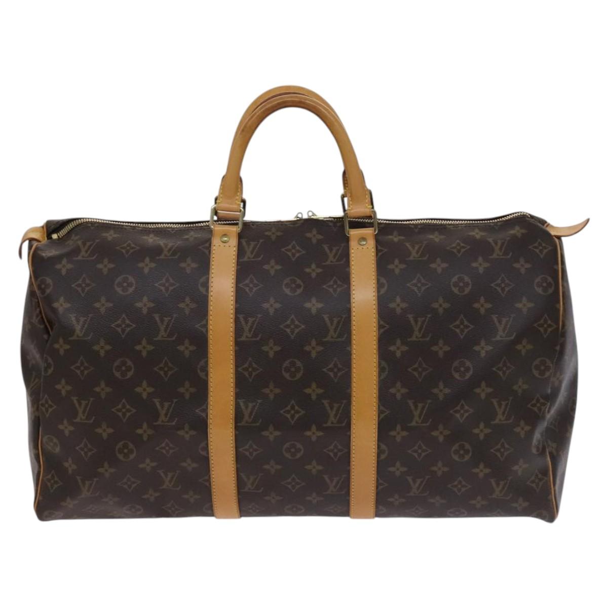 Louis Vuitton Keepall 50, Brown, Canvas, travel