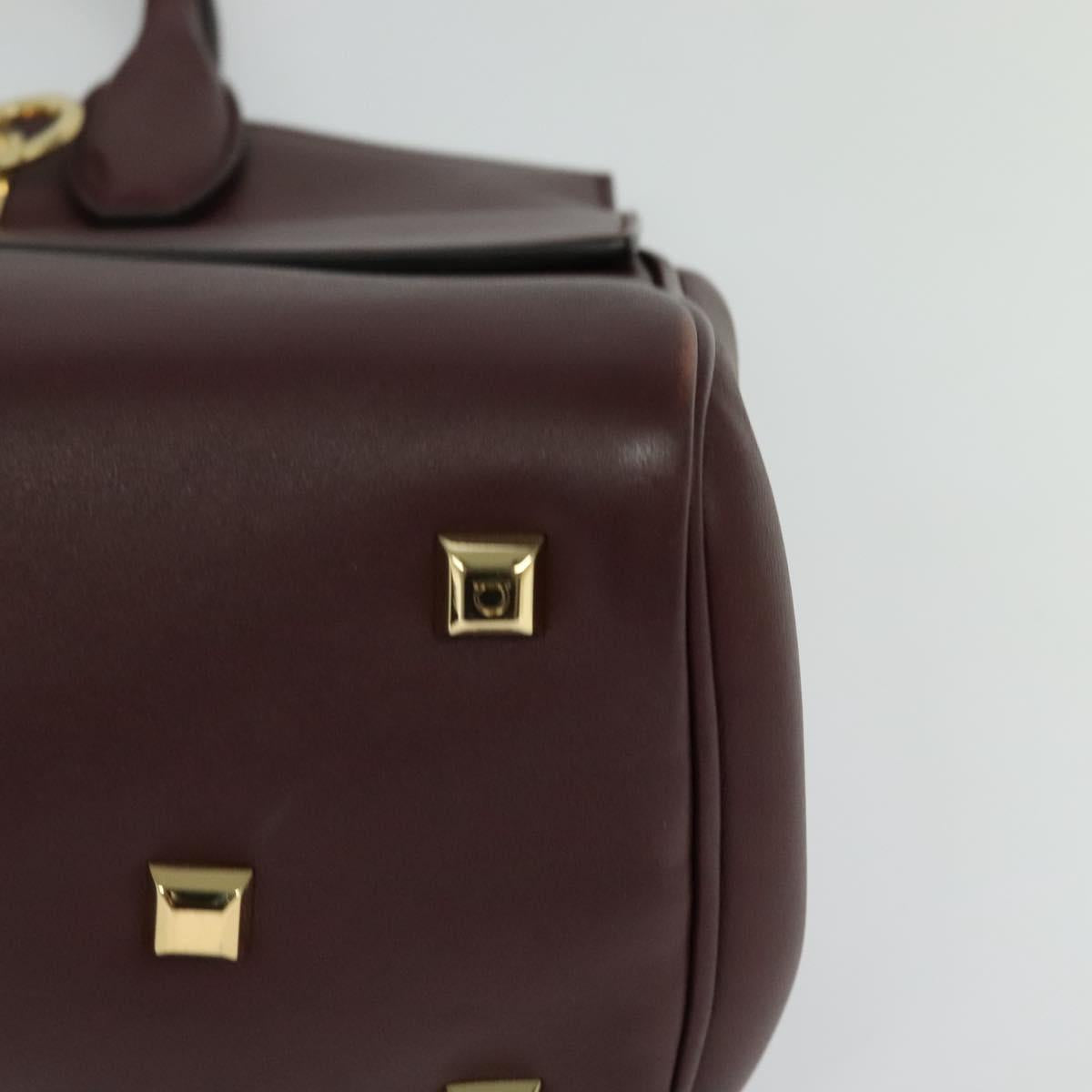 Salvatore Ferragamo Studio, Burgundy, Leather, handbag