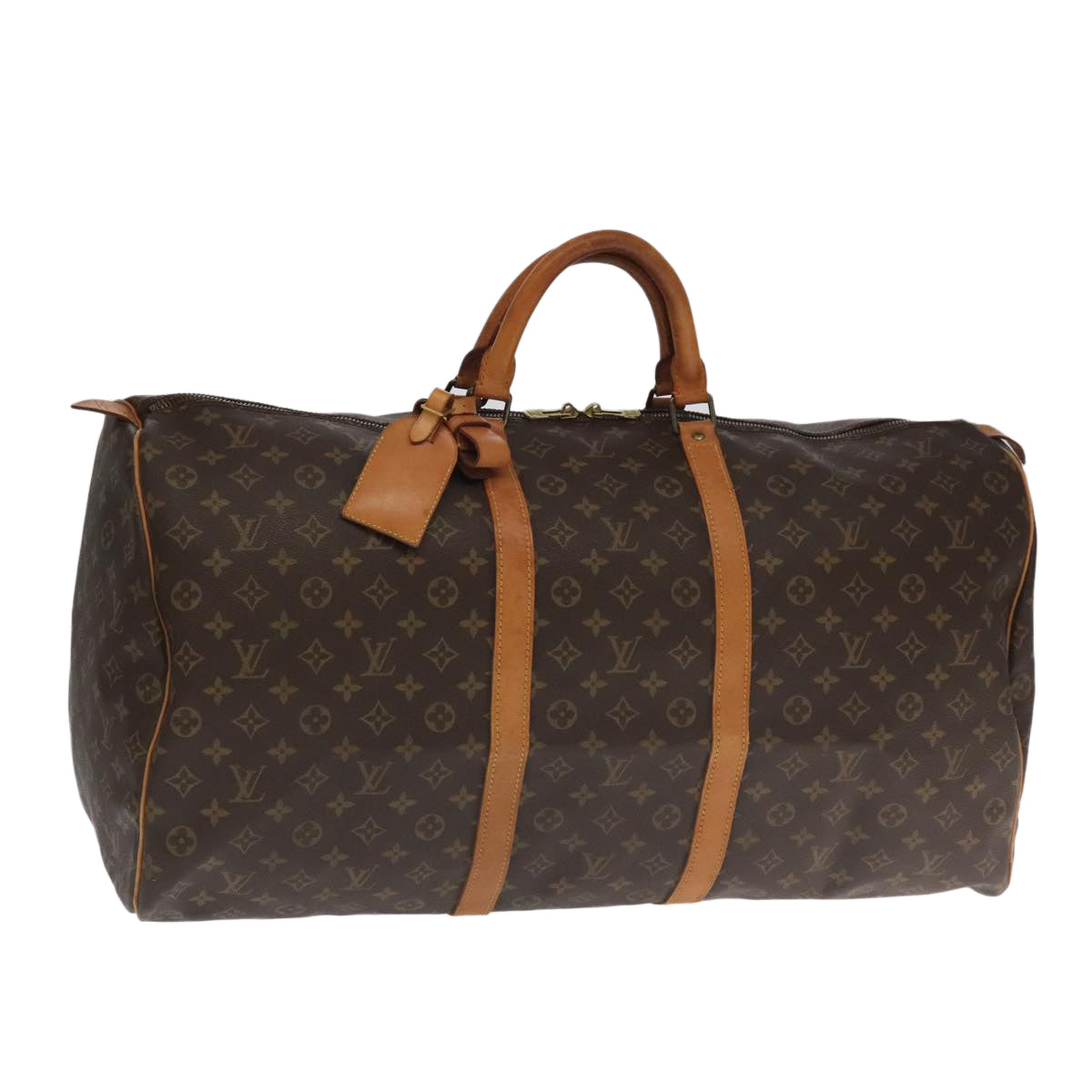 Louis Vuitton Keepall 60, Brown, Canvas, travel
