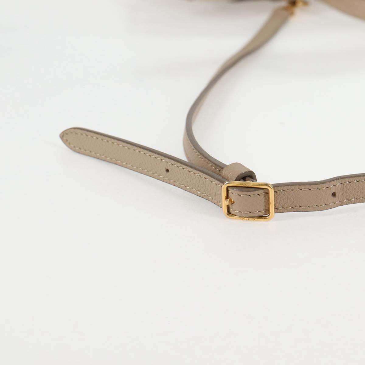 Céline Belt, Beige, Leather, handbag