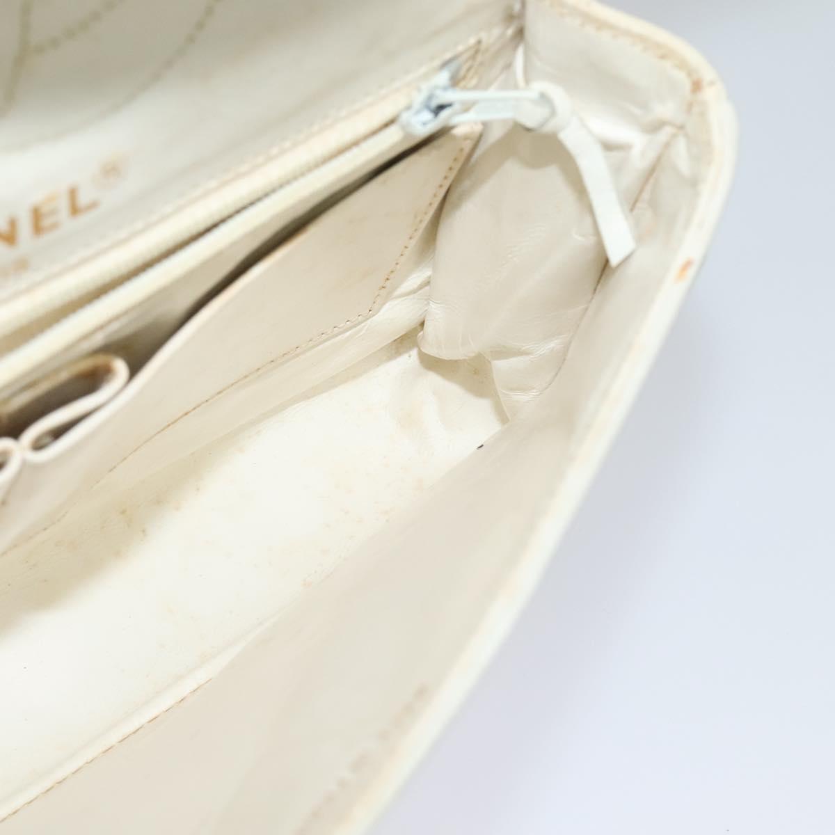 Chanel Double flap, White, Leather, handbag