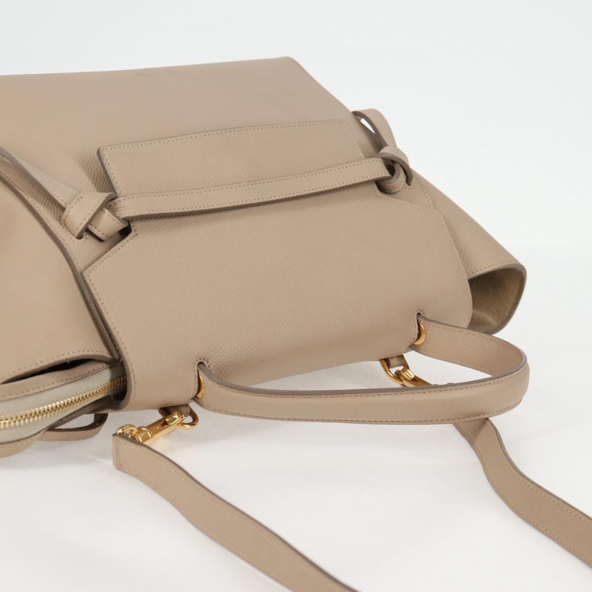 Céline Belt, Beige, Leather, handbag
