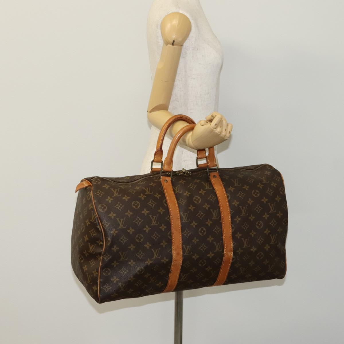 Louis Vuitton Keepall 50, Brown, Canvas, travel