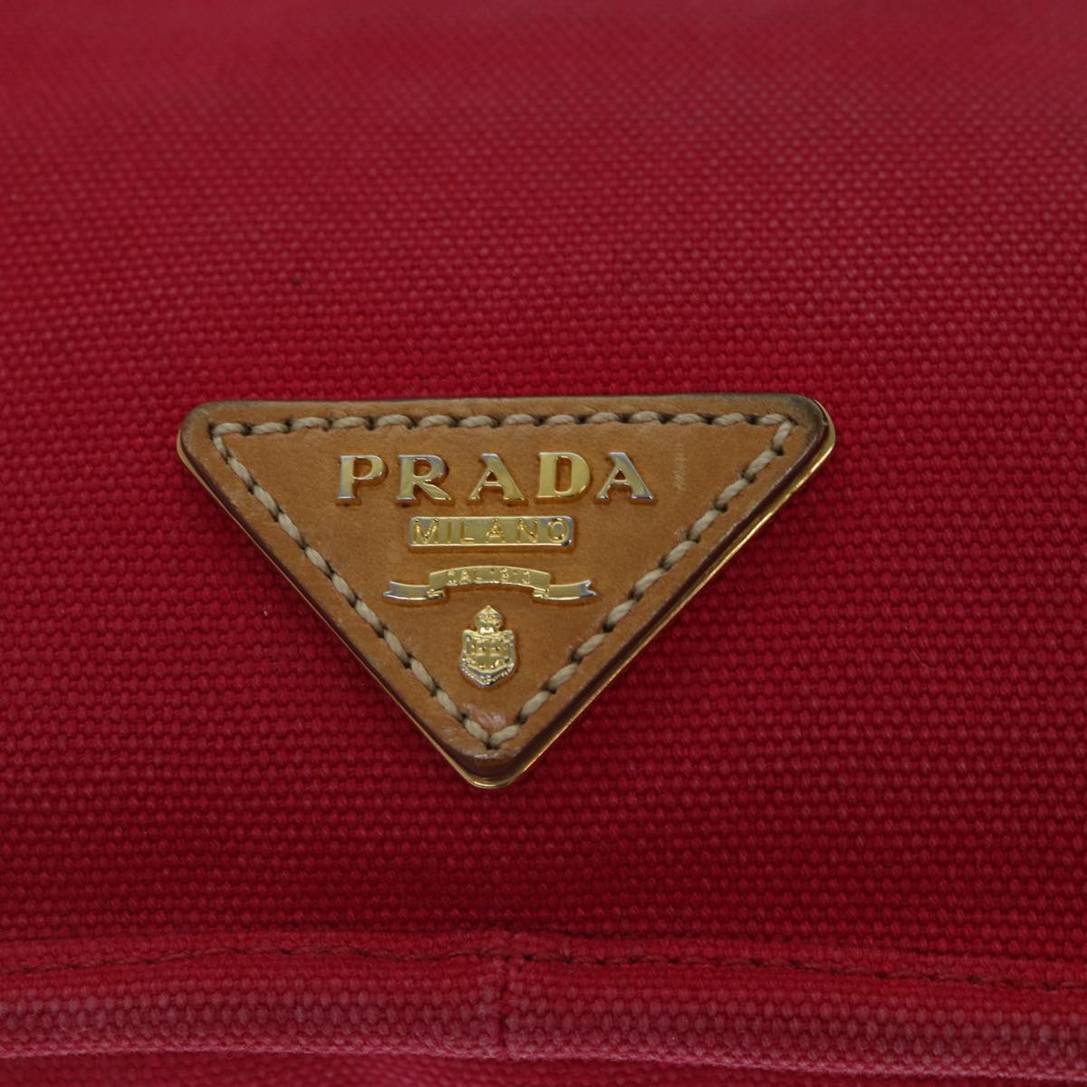 Prada, Red, Canvas, shoulder
