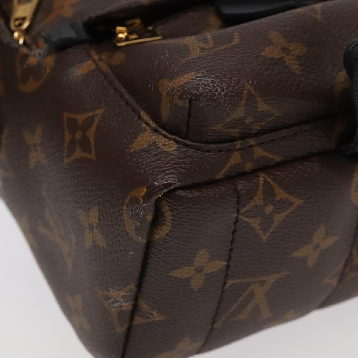 Louis Vuitton Palm Springs mini, Brown, Canvas, backpack