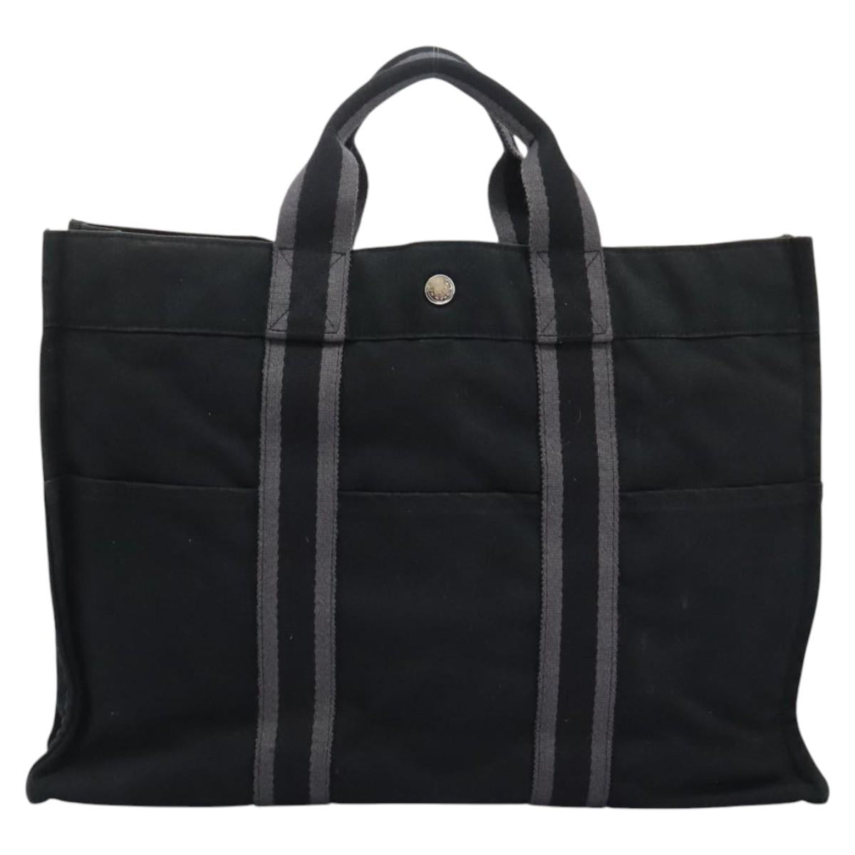 Hermès Toto, Black, Canvas, tote
