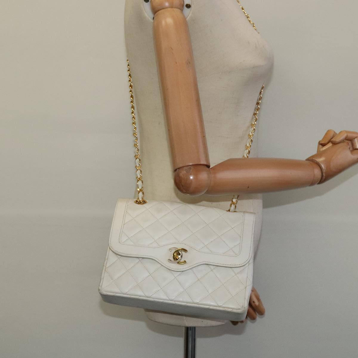 Chanel Double flap, White, Leather, handbag
