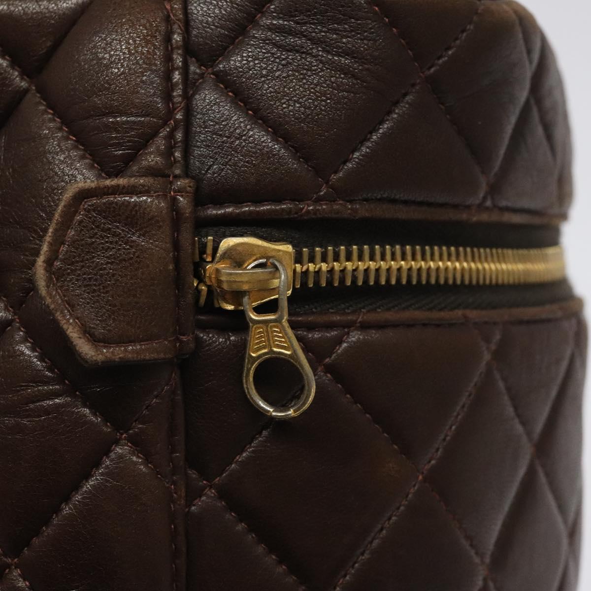 Chanel Vanity, Brown, Leather, clutch