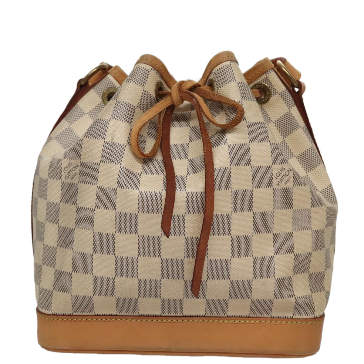 Louis Vuitton Noé, White, Canvas, shoulder
