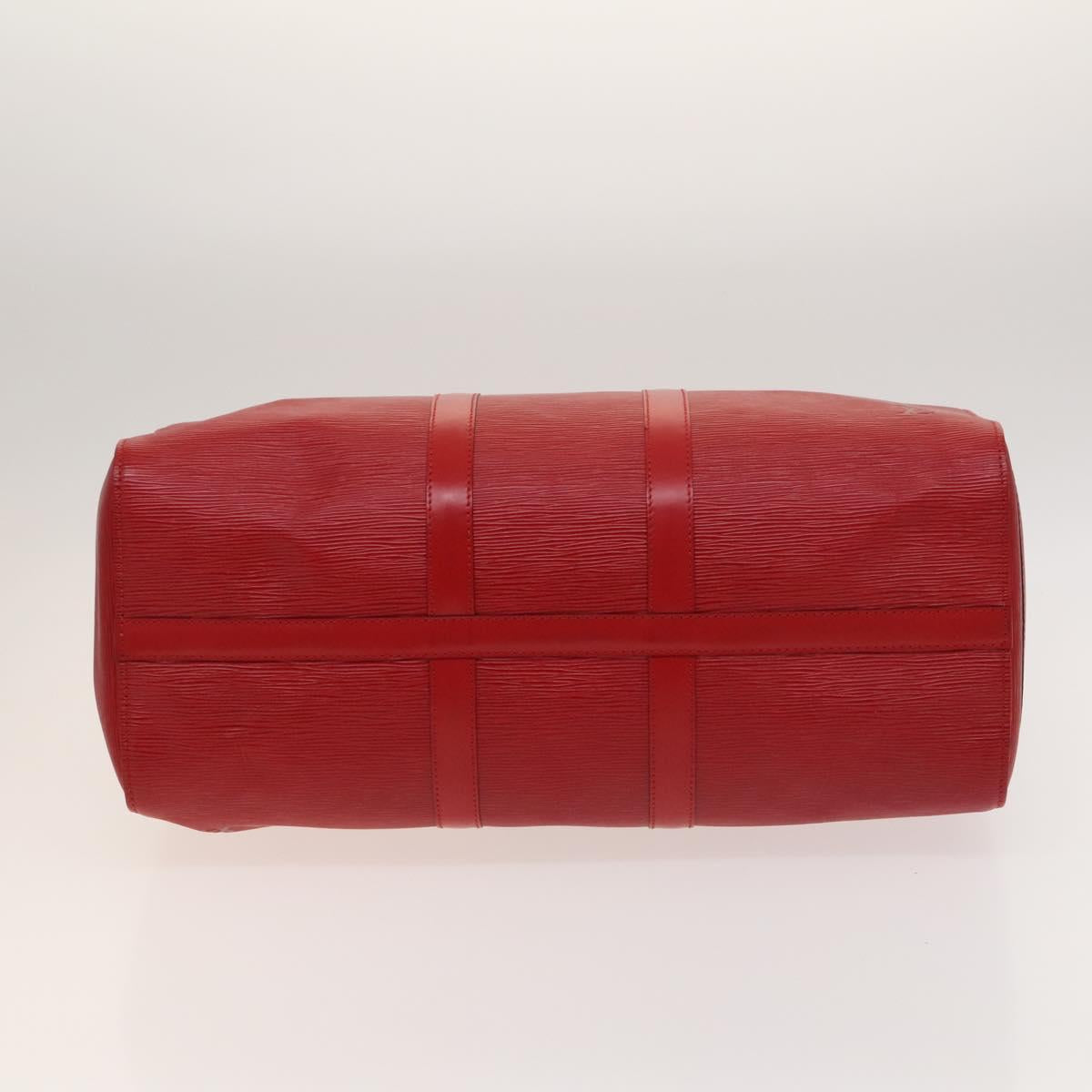 Louis Vuitton Keepall 45, Red, Leather, travel