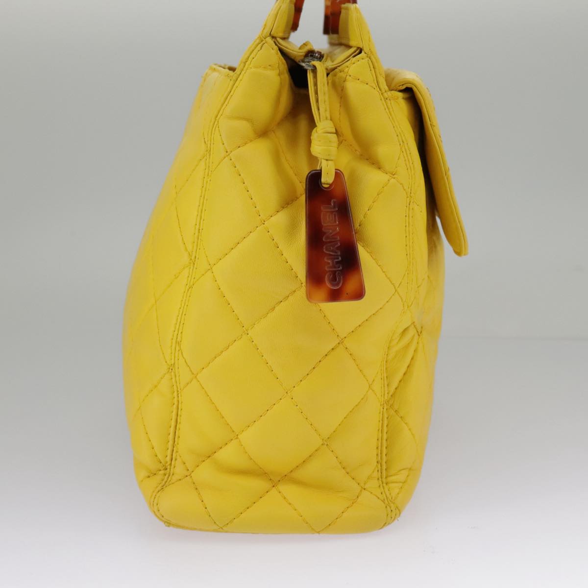 Chanel Cabas, Yellow, Leather, handbag