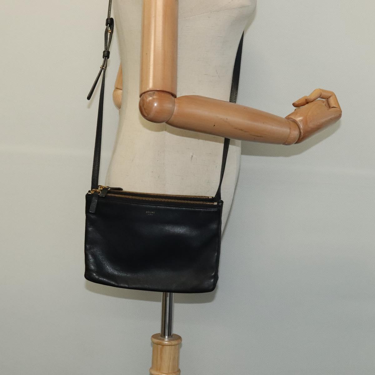 Céline Trio, Black, Leather, shoulder