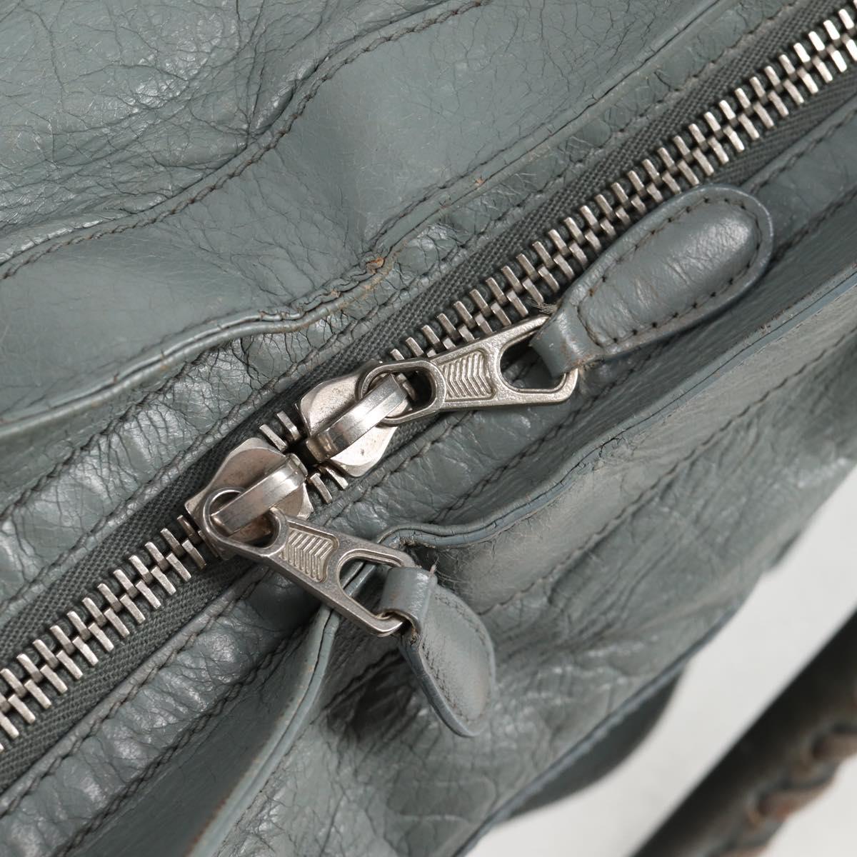 Balenciaga City, GRAY, Leather, handbag