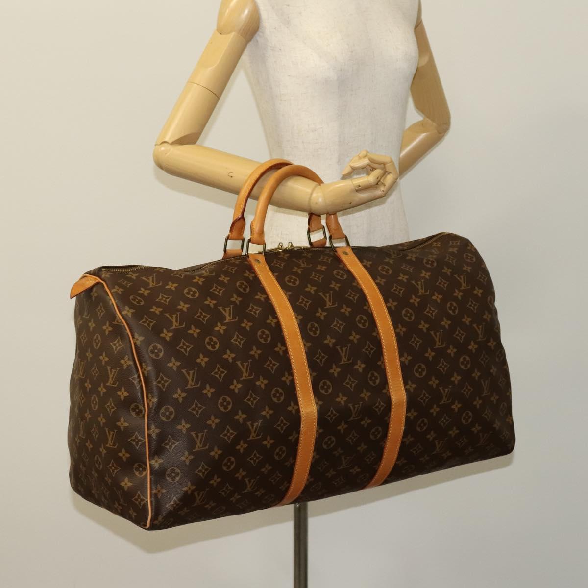 Louis Vuitton Keepall 60, Brown, Canvas, travel