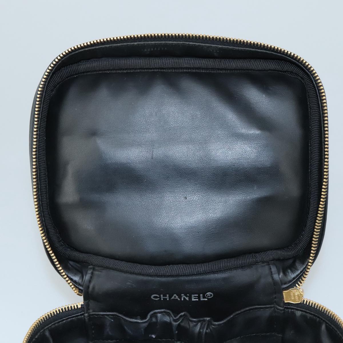 Chanel Vanity, Black, Leather, clutch