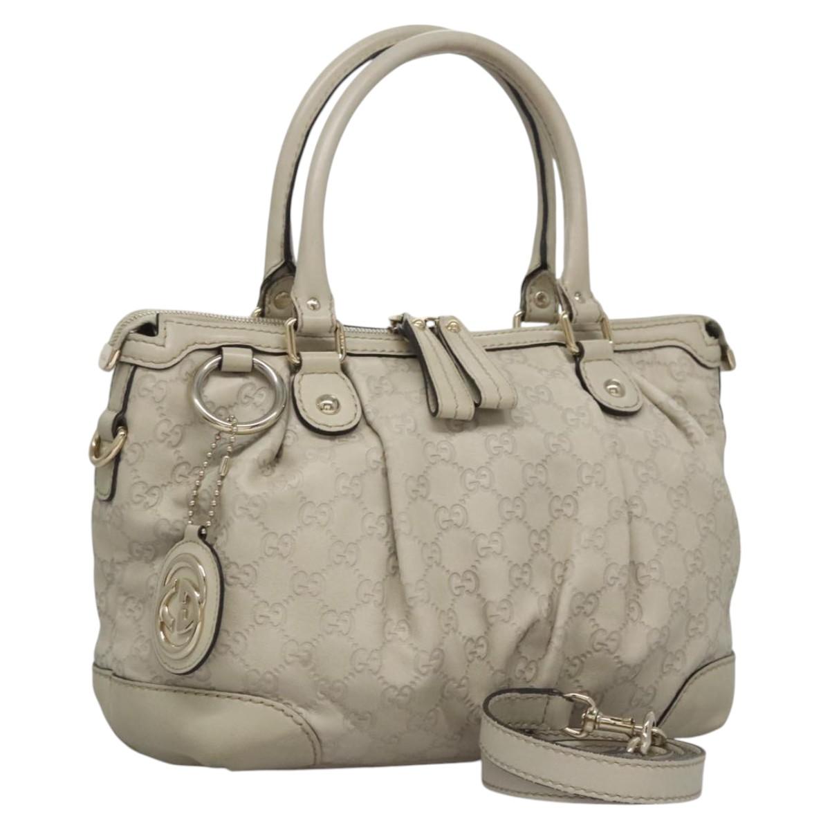 Gucci Sukey, White, Canvas, tote