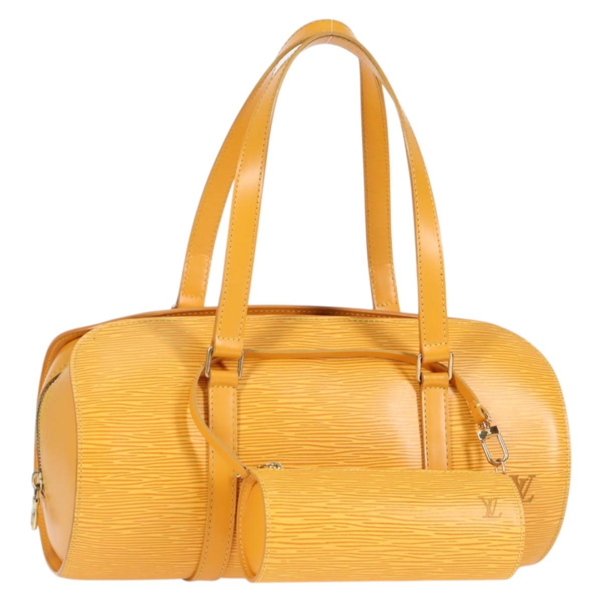 Louis Vuitton Papillon, Yellow, Leather, handbag
