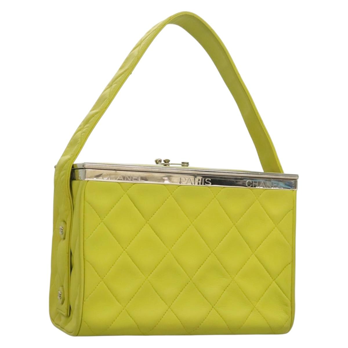 Chanel Vanity, Yellow, Leather, clutch