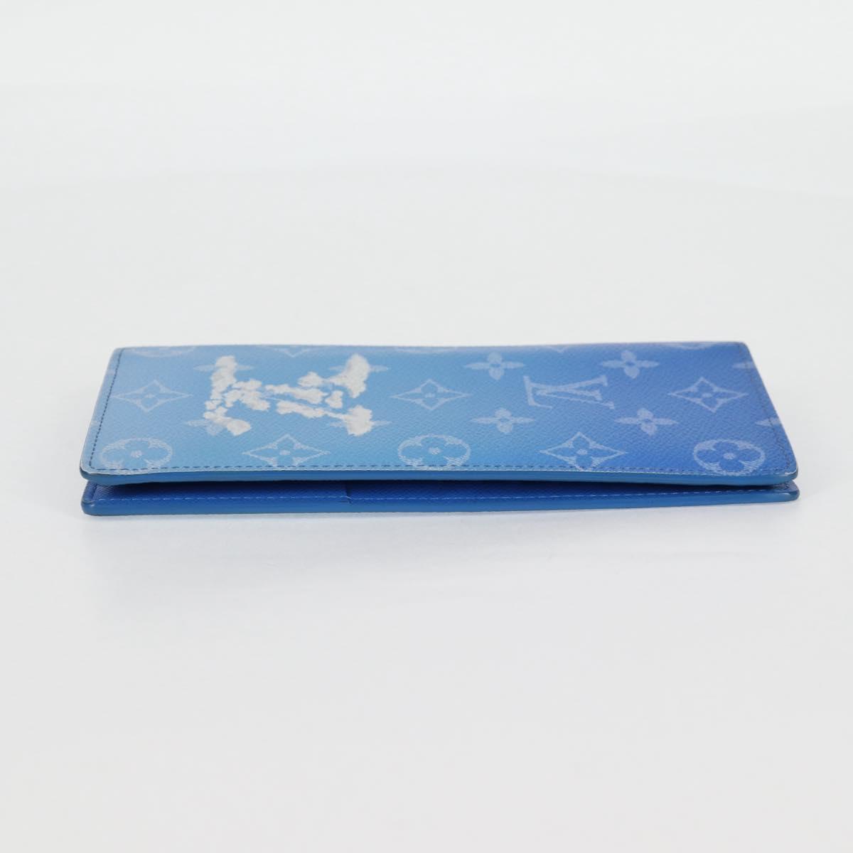 Louis Vuitton Brazza, Blue, Canvas, wallet