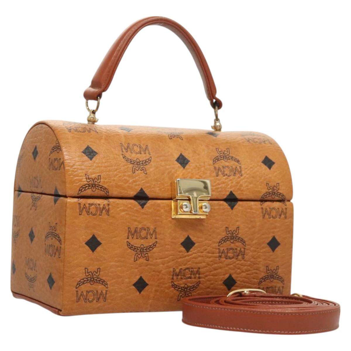 MCM Visetos, Brown, Canvas, handbag