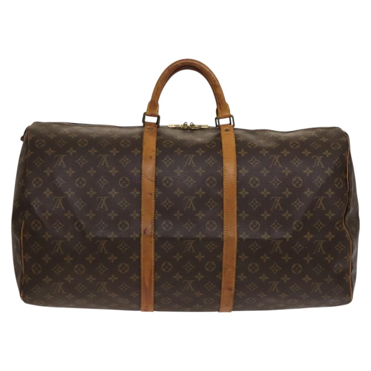 Louis Vuitton Keepall 60, Brown, Canvas, travel