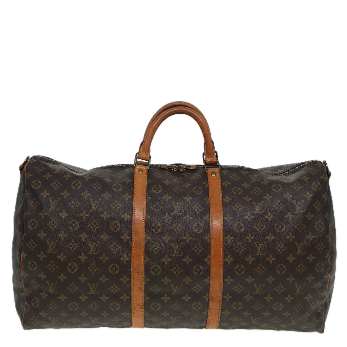 Louis Vuitton Keepall 60, Brown, Canvas, travel