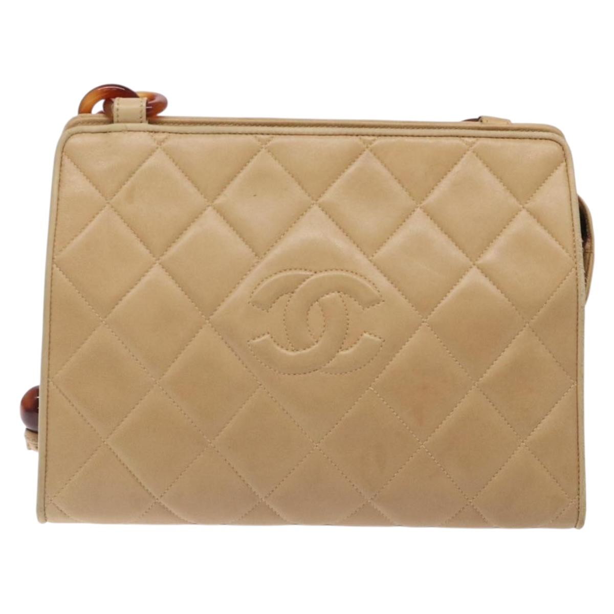 Chanel Camera, Beige, Leather, shoulder