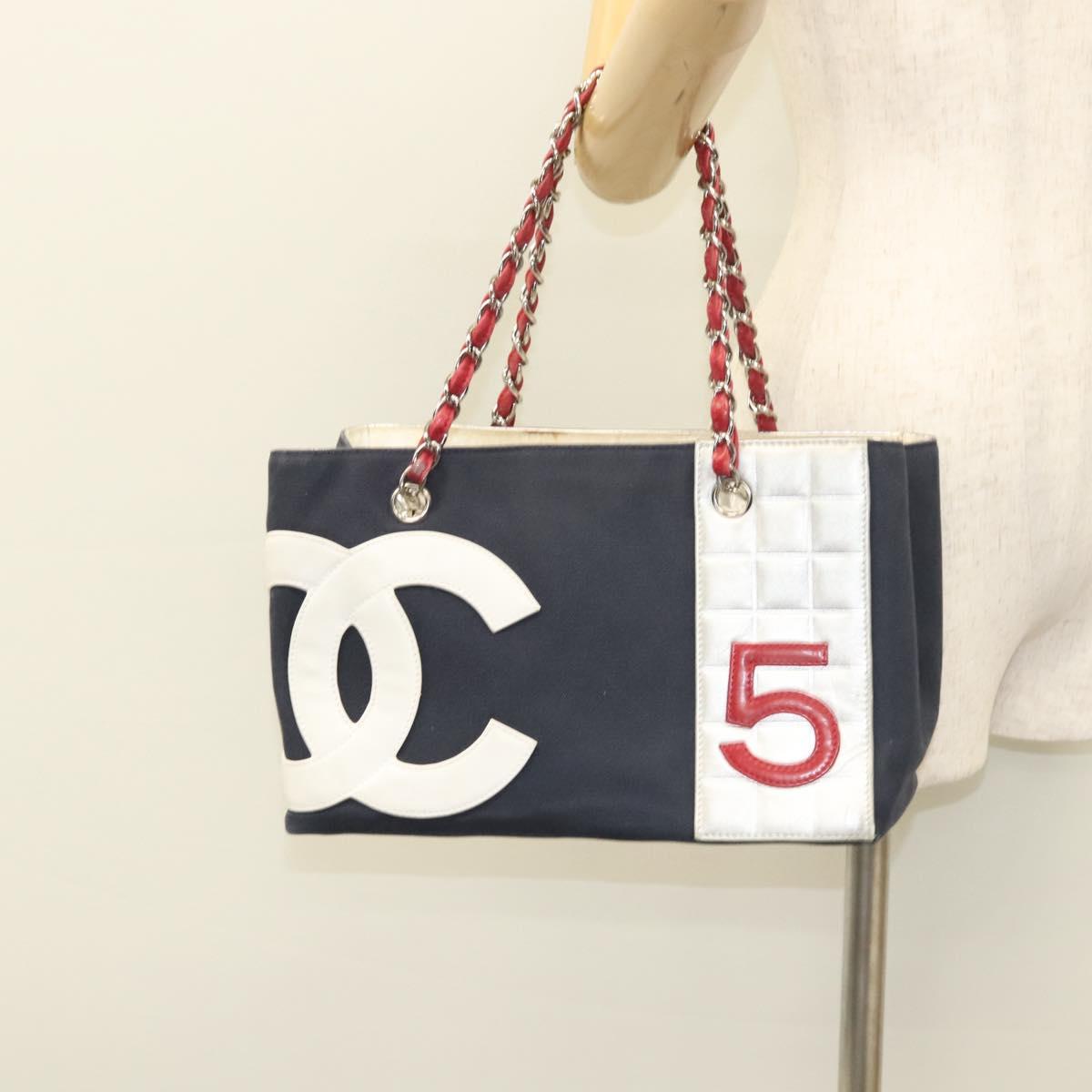 Chanel Numero 5, Navy, Canvas, tote