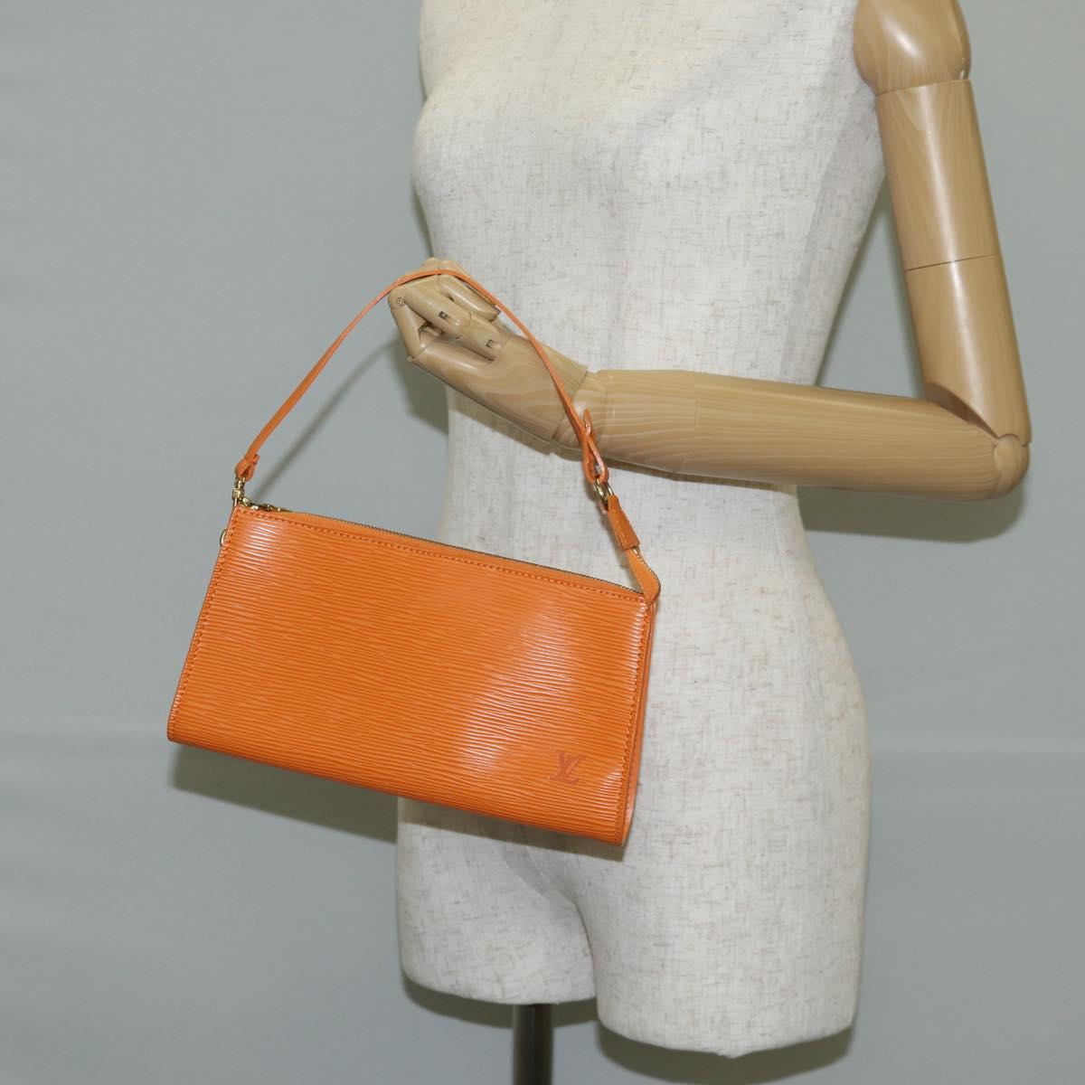 Louis Vuitton Pochette Accessoire, Orange, Leather, clutch