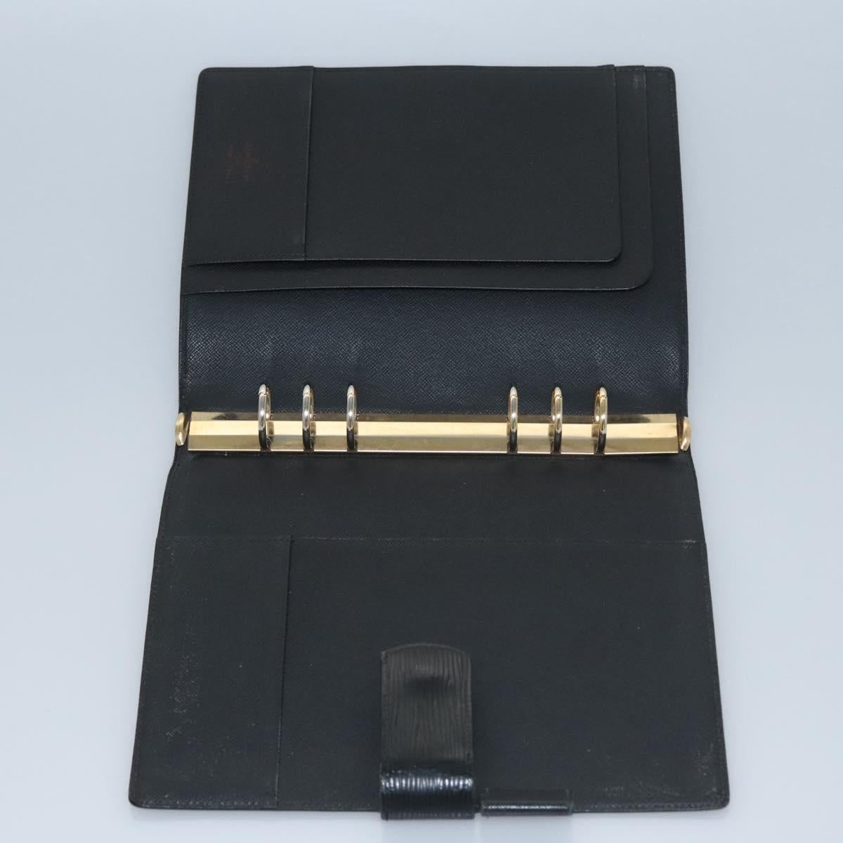 Louis Vuitton Agenda cover, Black, Leather, wallet