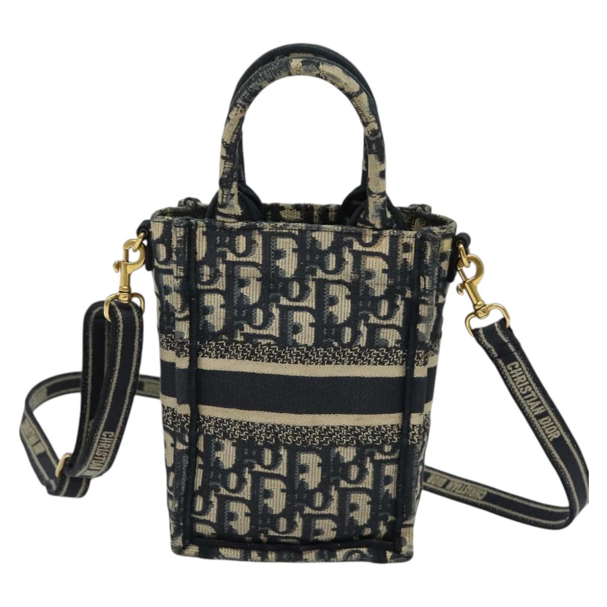 Dior Book Tote, Navy, Canvas, handbag