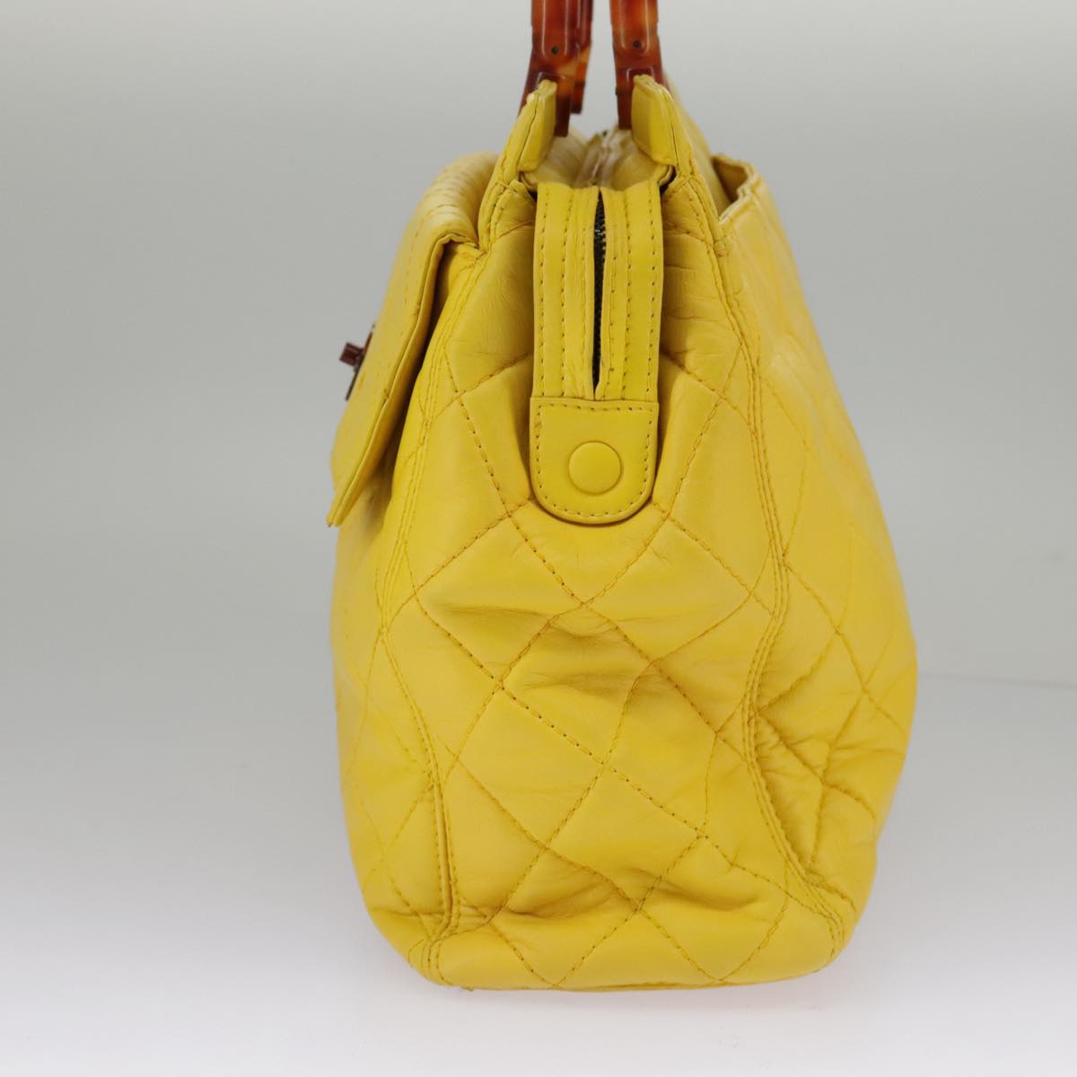 Chanel Cabas, Yellow, Leather, handbag