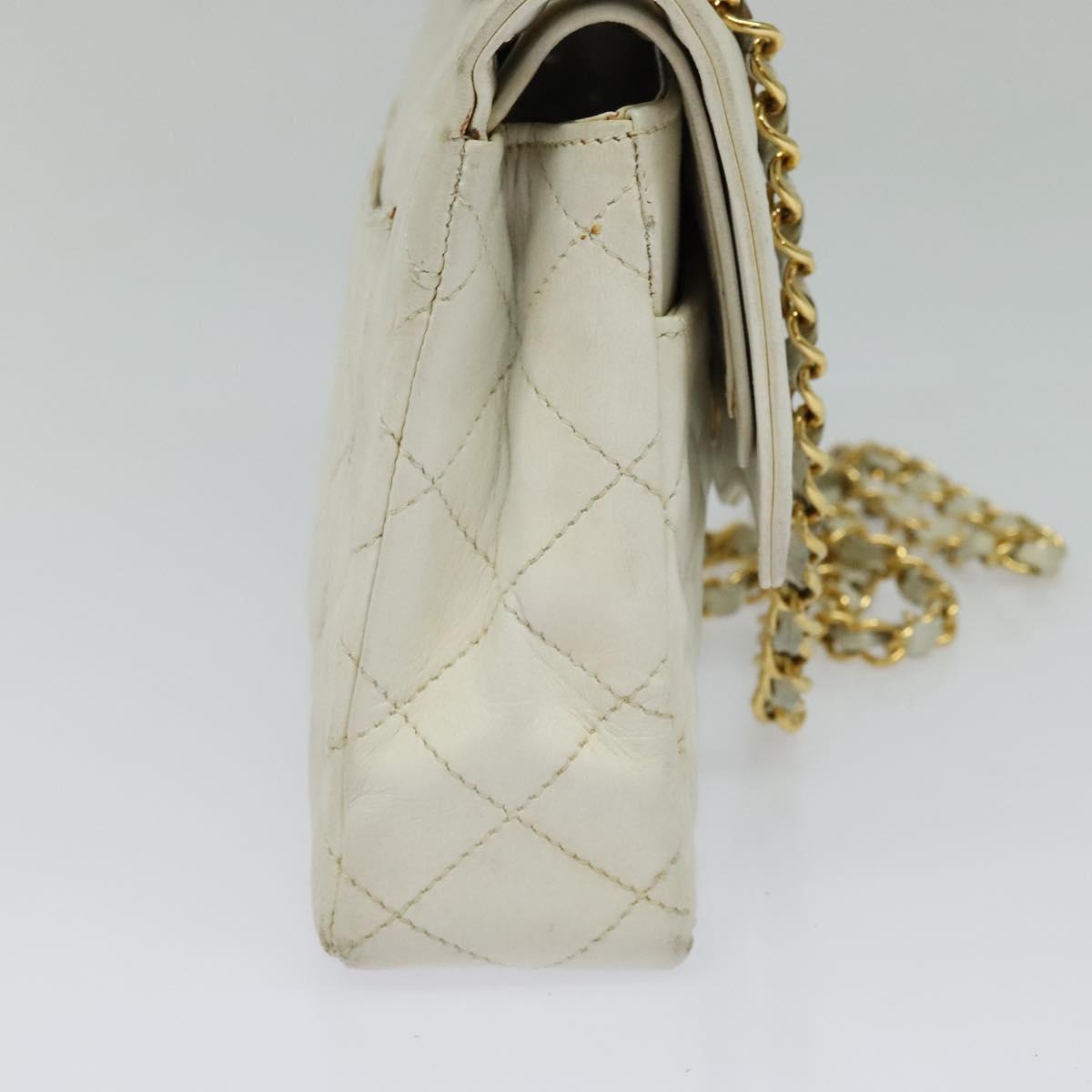 Chanel Double flap, White, Leather, handbag