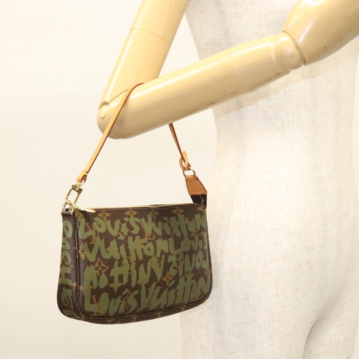 Louis Vuitton Pochette Accessoire, Khaki, Canvas, clutch