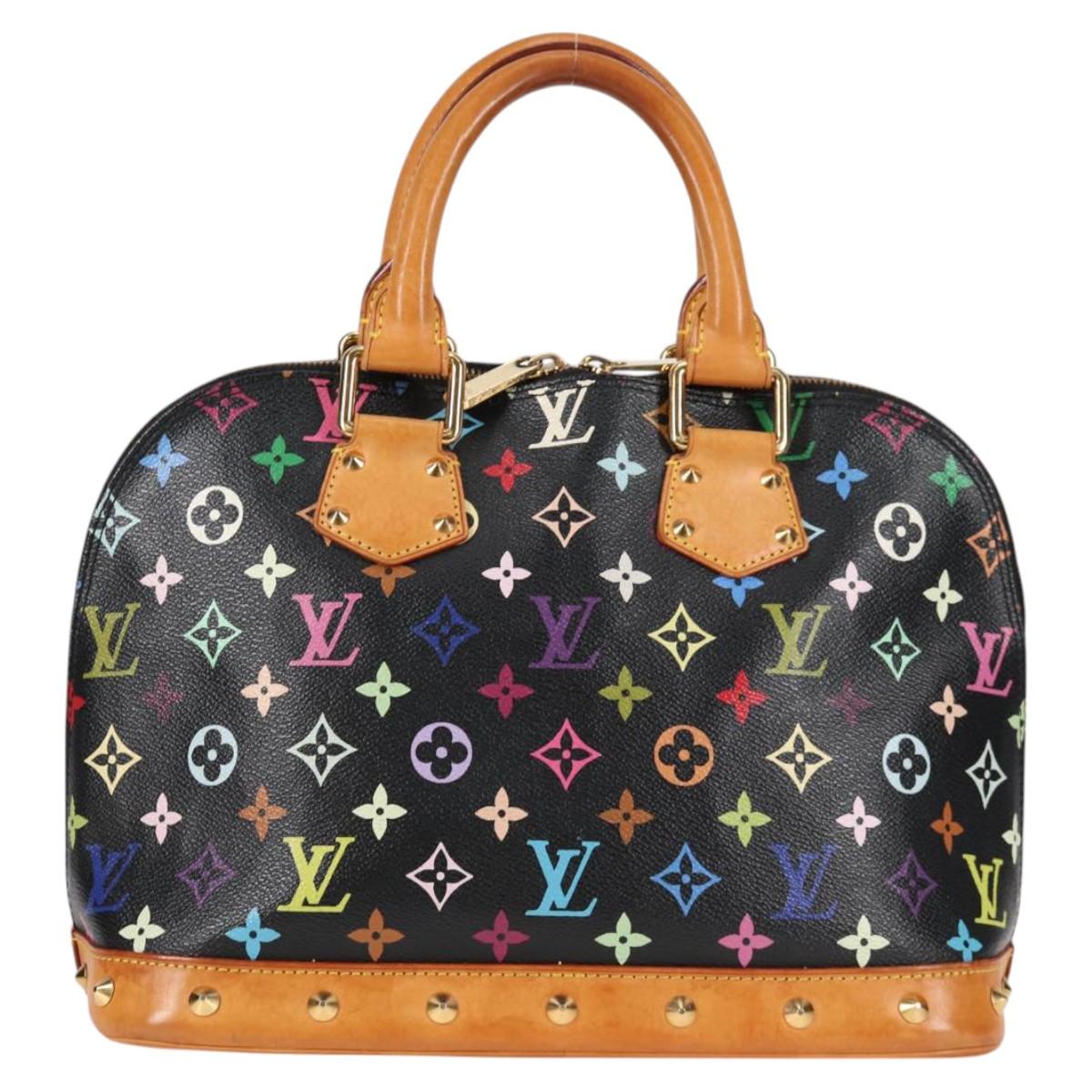 Louis Vuitton Alma, Black, Canvas, handbag