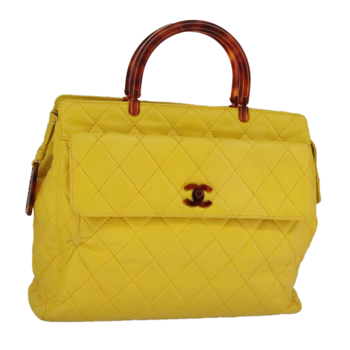Chanel Cabas, Yellow, Leather, handbag