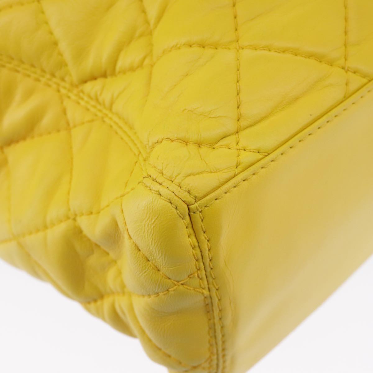 Chanel Cabas, Yellow, Leather, handbag