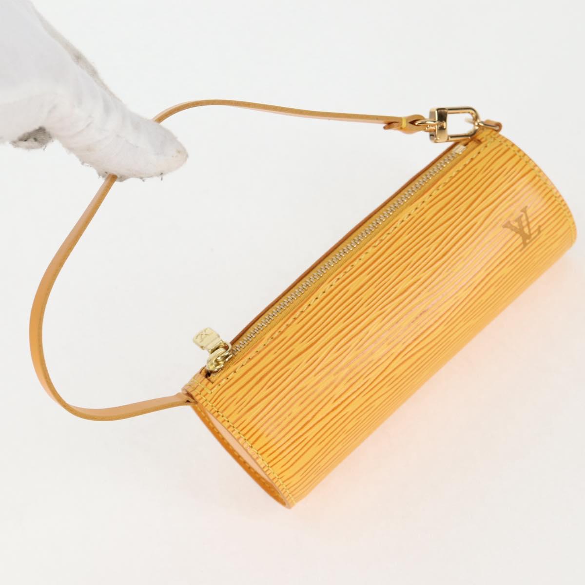 Louis Vuitton Papillon, Yellow, Leather, handbag