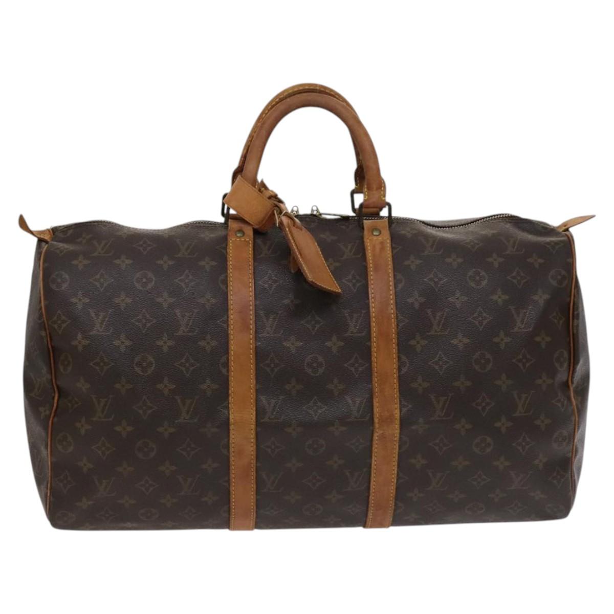 Louis Vuitton Keepall 50, Brown, Canvas, travel