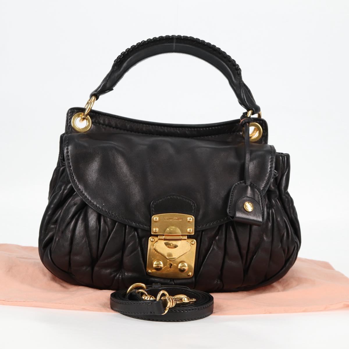 Miu Miu Coffer, Black, Leather, handbag