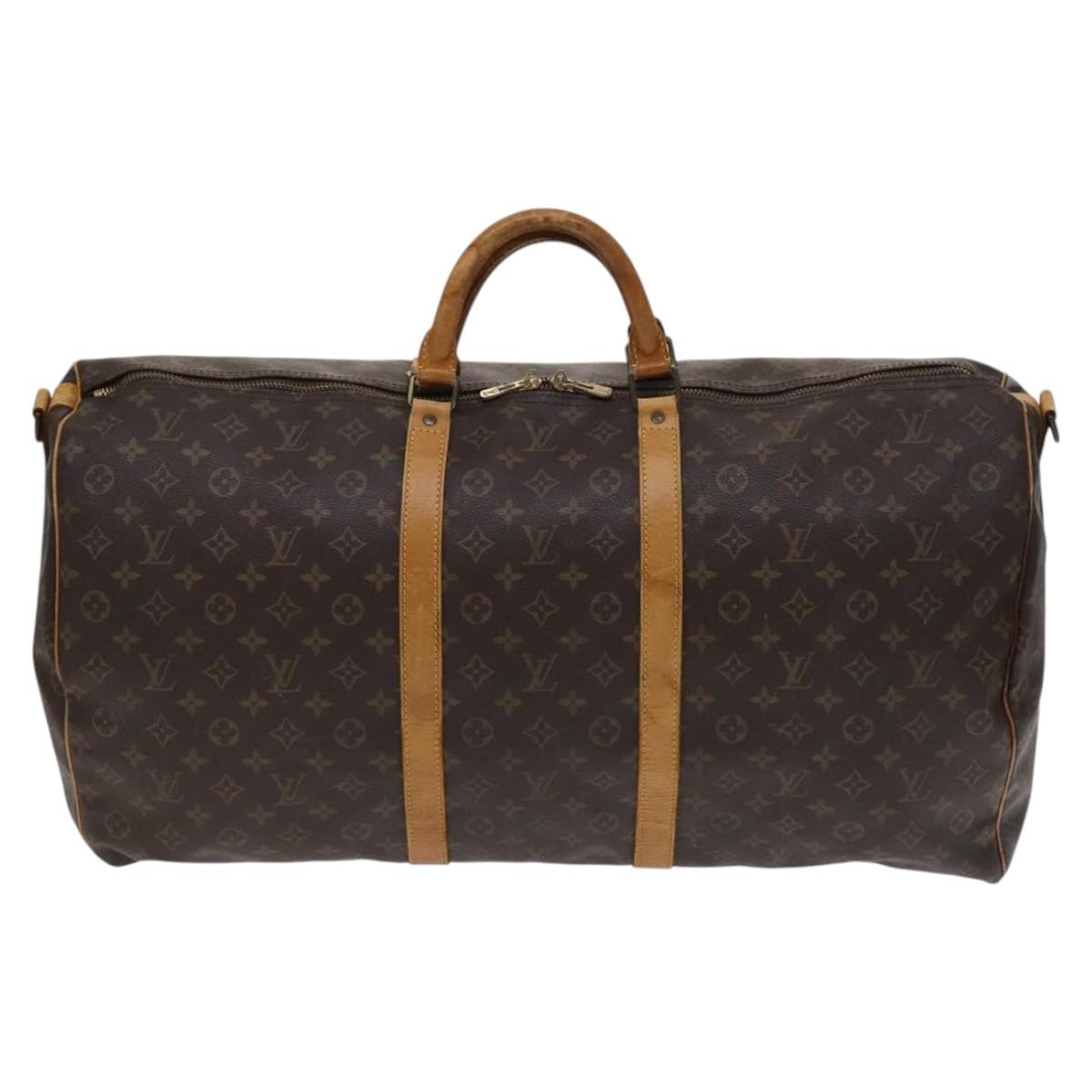 Louis Vuitton Keepall Bandoulière 60, Brown, Canvas, travel