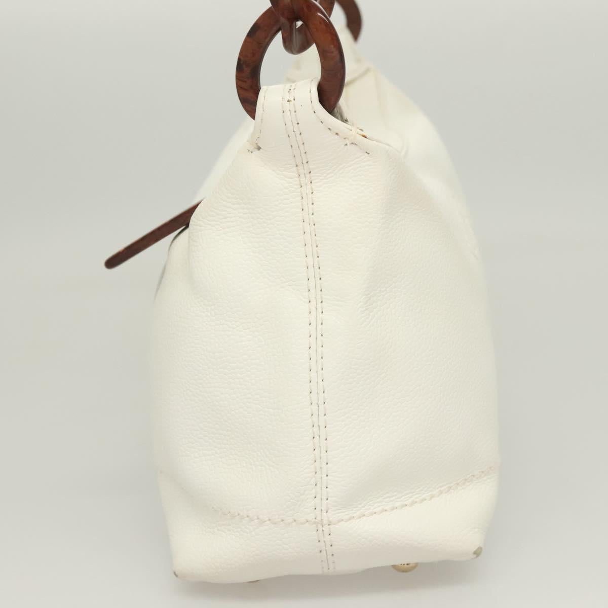 Chanel Logo CC, White, Leather, handbag