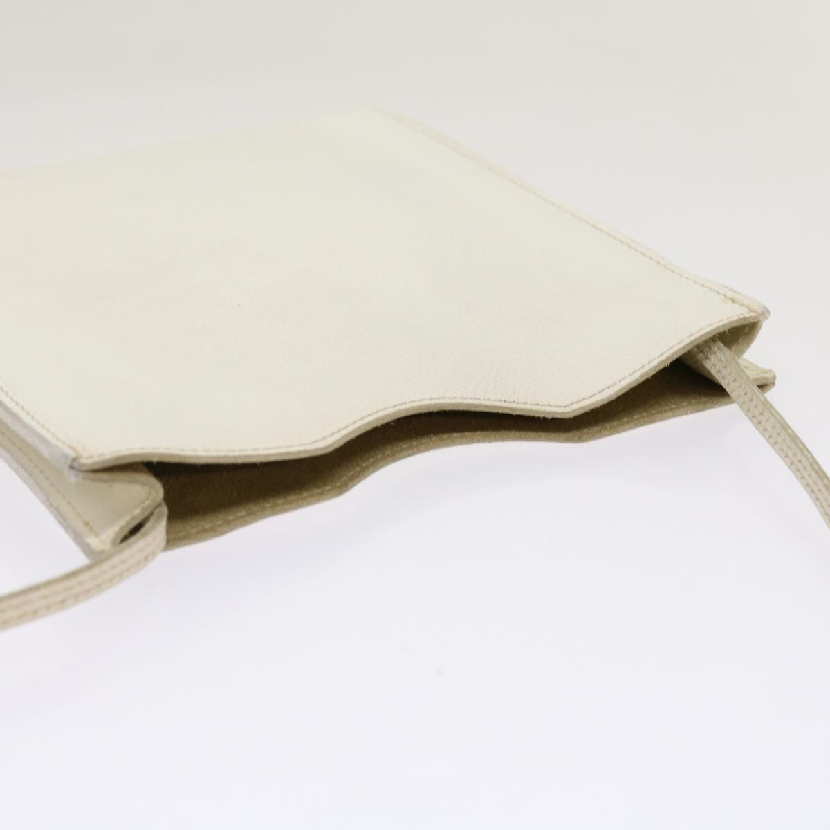 Hermès, White, Leather, shoulder